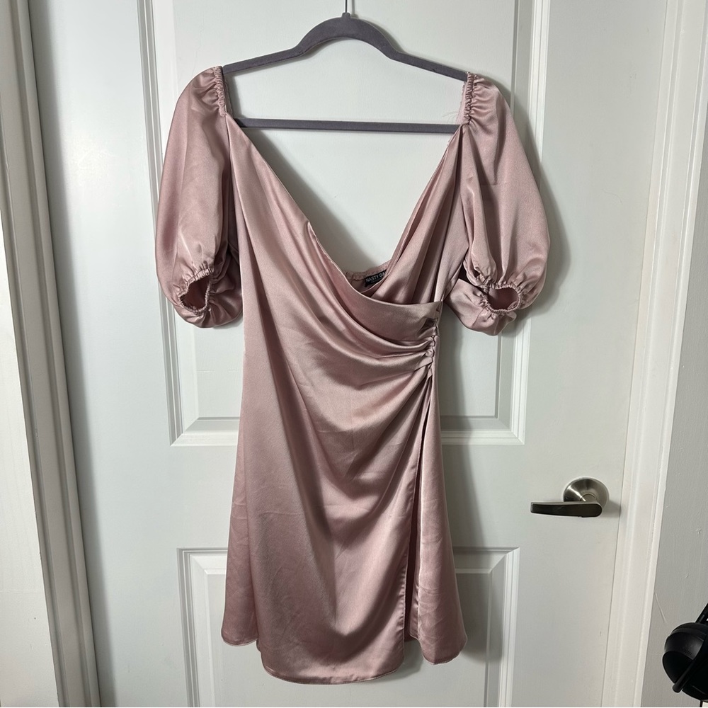 Nasty Gal Pink silky mini dress